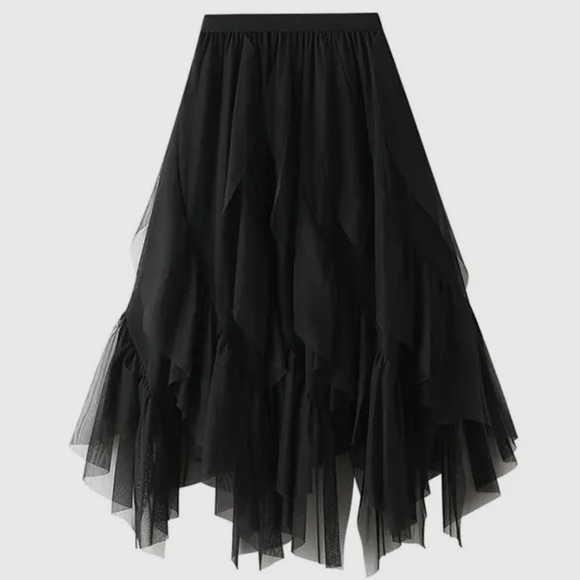 42 Elasticity Layered Solid Color Split-Joint A-Line Loose Skirts - Picture 2 of 2